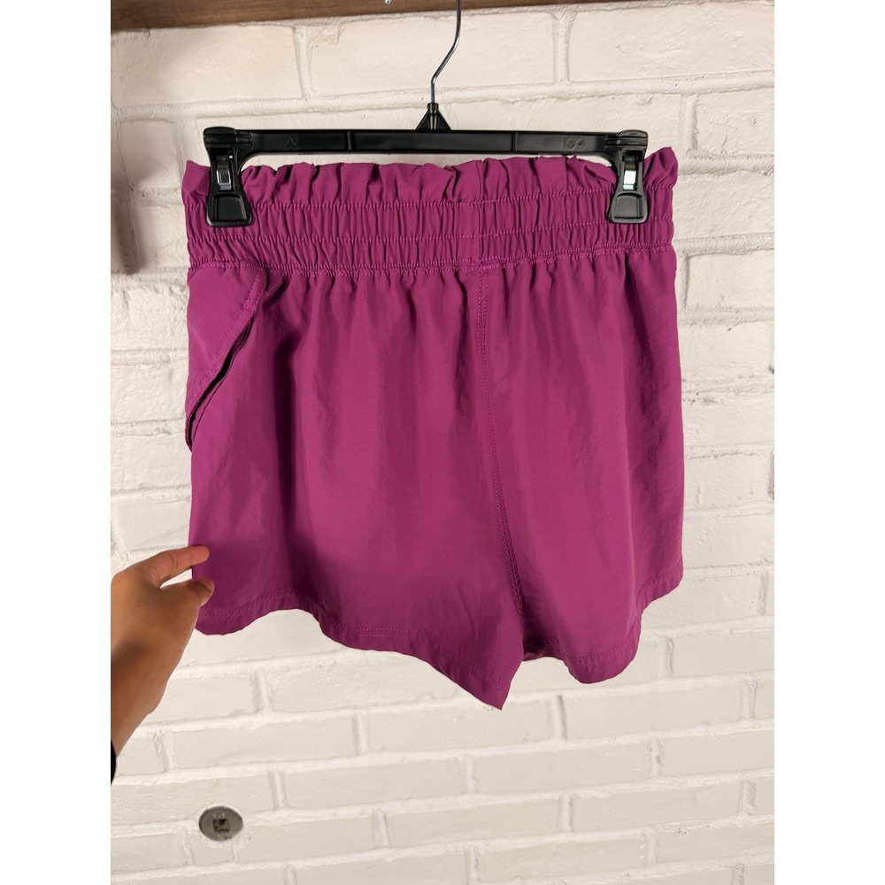 Running FP Movement Free People S Purple Next Round Smocked High Rise Shorts